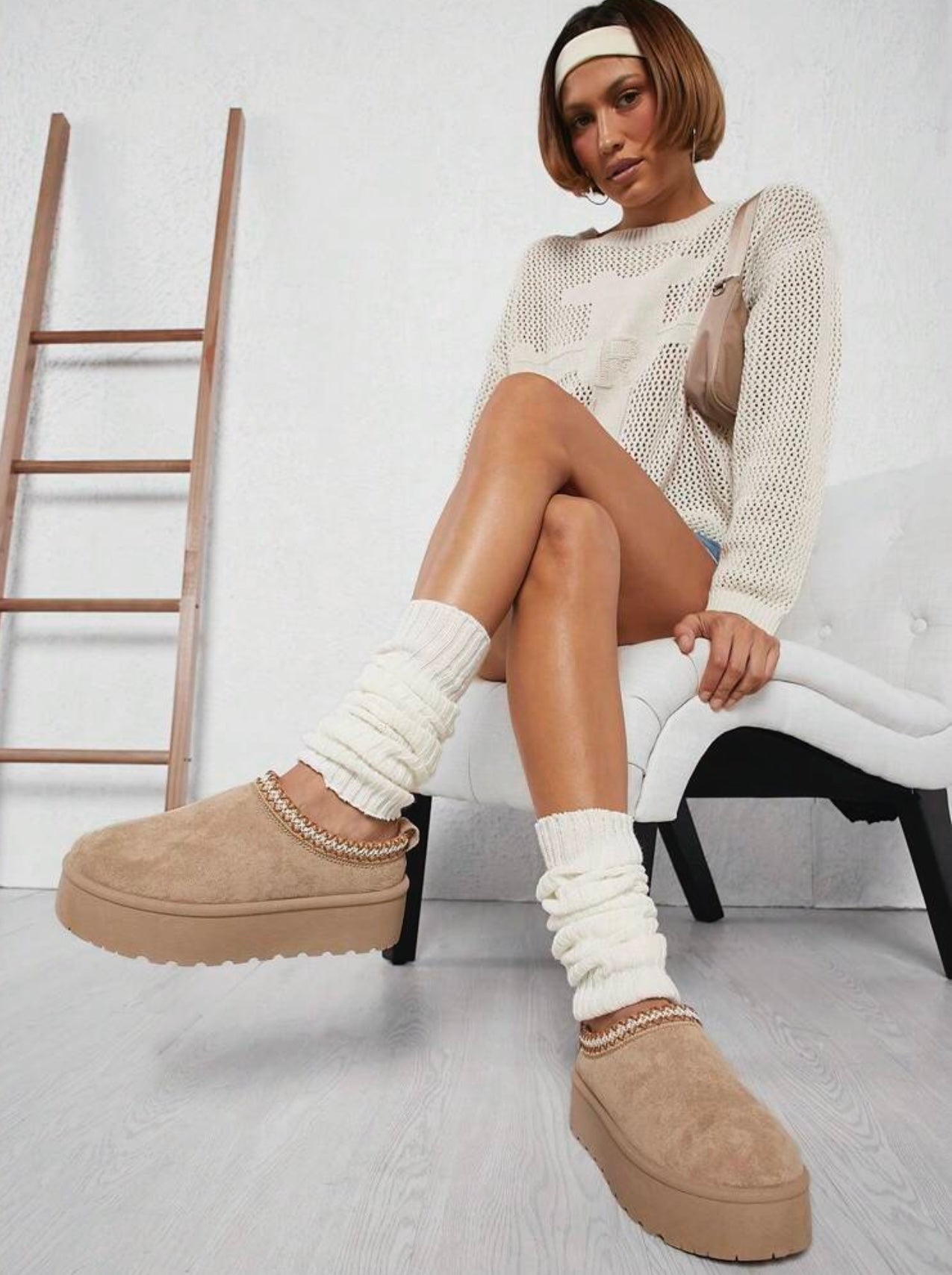 Zapatillas de Plataforma de Felpa Cálidas y Cómodas para el Hogar