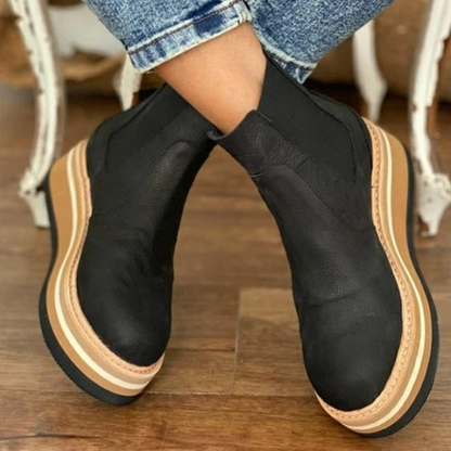 Botas Plataforma con Cuña y Banda Elástica - Diseño Cómodo y Moderno