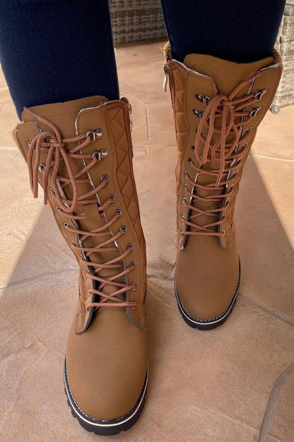 Botas Altas Hasta el Muslo con Cordones y Cremallera – Diseño Elegante y Cómodo