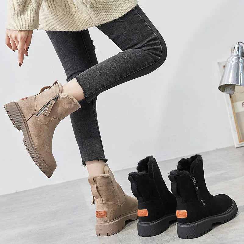 Rita - Botas de nieve forradas de vellón para mujer, invierno