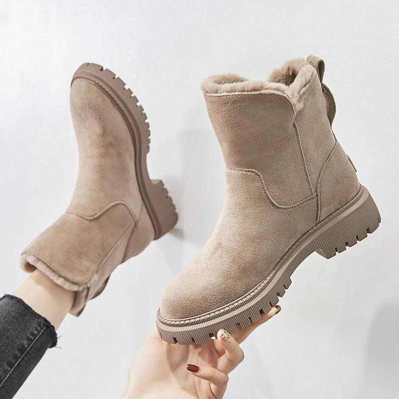 Rita - Botas de nieve forradas de vellón para mujer, invierno