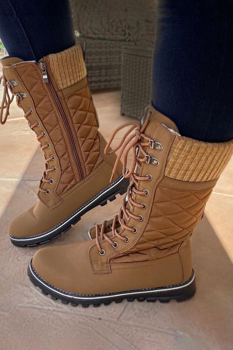 Botas Altas Hasta el Muslo con Cordones y Cremallera – Diseño Elegante y Cómodo