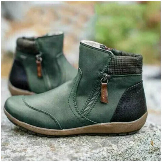 Monica - Botas tobilleras impermeables con cremallera para mujer